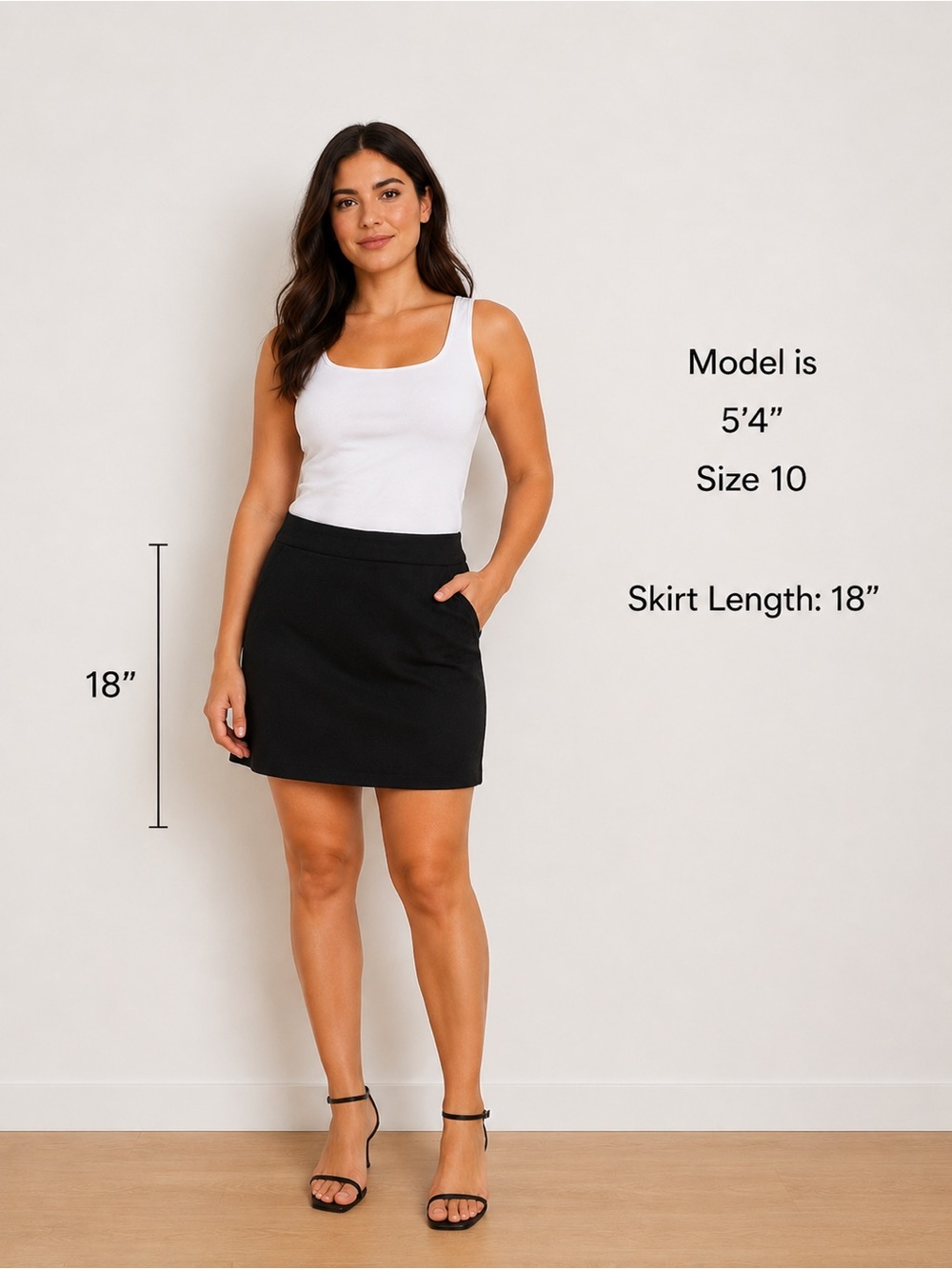 Sleek Black Mini Skirt with Side Pockets